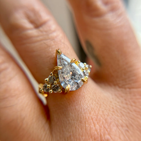 3.0ct Pear Brilliant Grey Nico