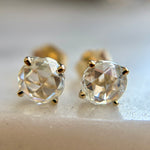 4mm White Rose-Cut Diamond Studs - product thumbnail