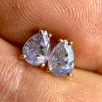 Lilac Teardrop Sapphire Studs - product thumbnail