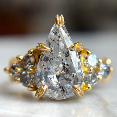 3.0ct Pear Brilliant Grey Nico