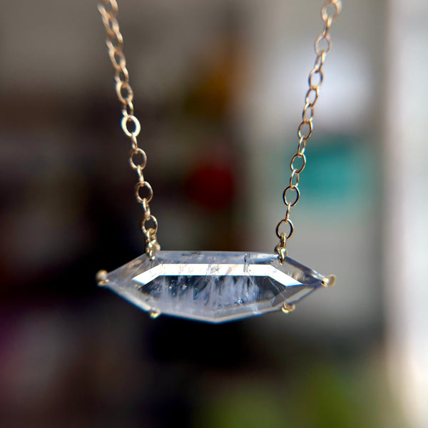 3ct Sapphire Shield Necklace