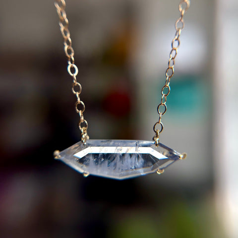 3ct Sapphire Shield Necklace