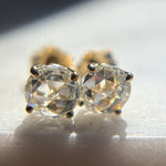 4mm White Rose-Cut Diamond Studs - product thumbnail