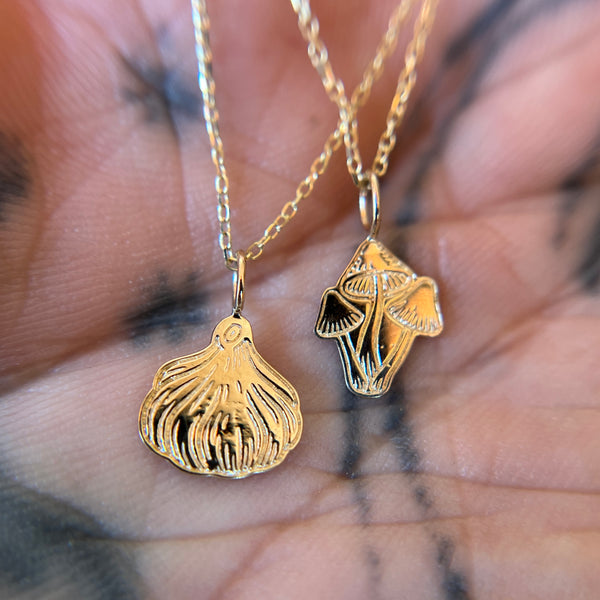 Double Diamond Mushroom Necklace Charm | Sparkle Society