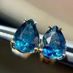 Deep Teal Pear Sapphire Studs - product thumbnail
