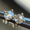 4mm White Rose-Cut Diamond Studs