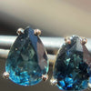 Deep Teal Pear Sapphire Studs