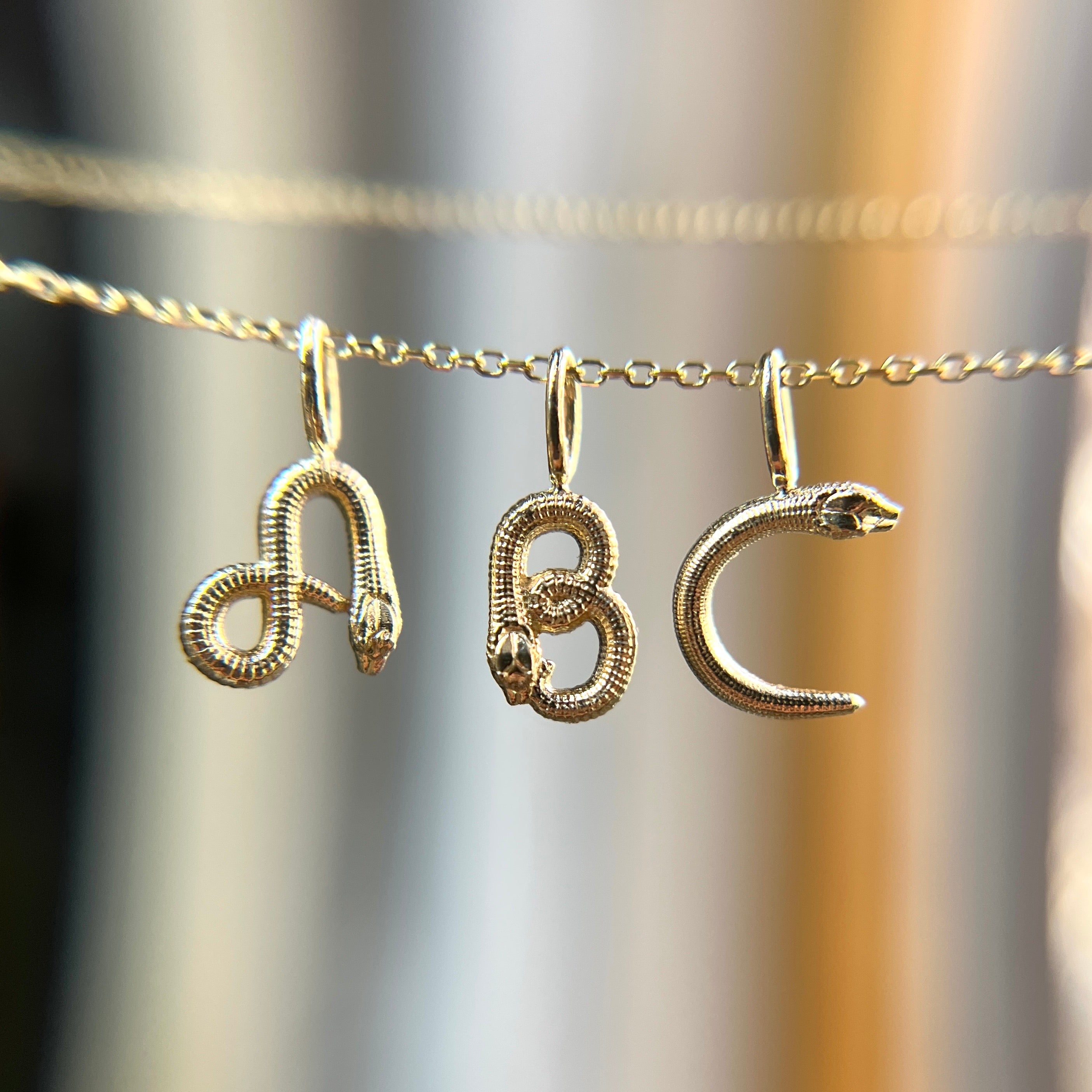 Yellow Gold Nagini Letter Charm – Digby & Iona