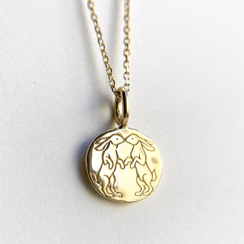 Kissing Rabbits Necklace