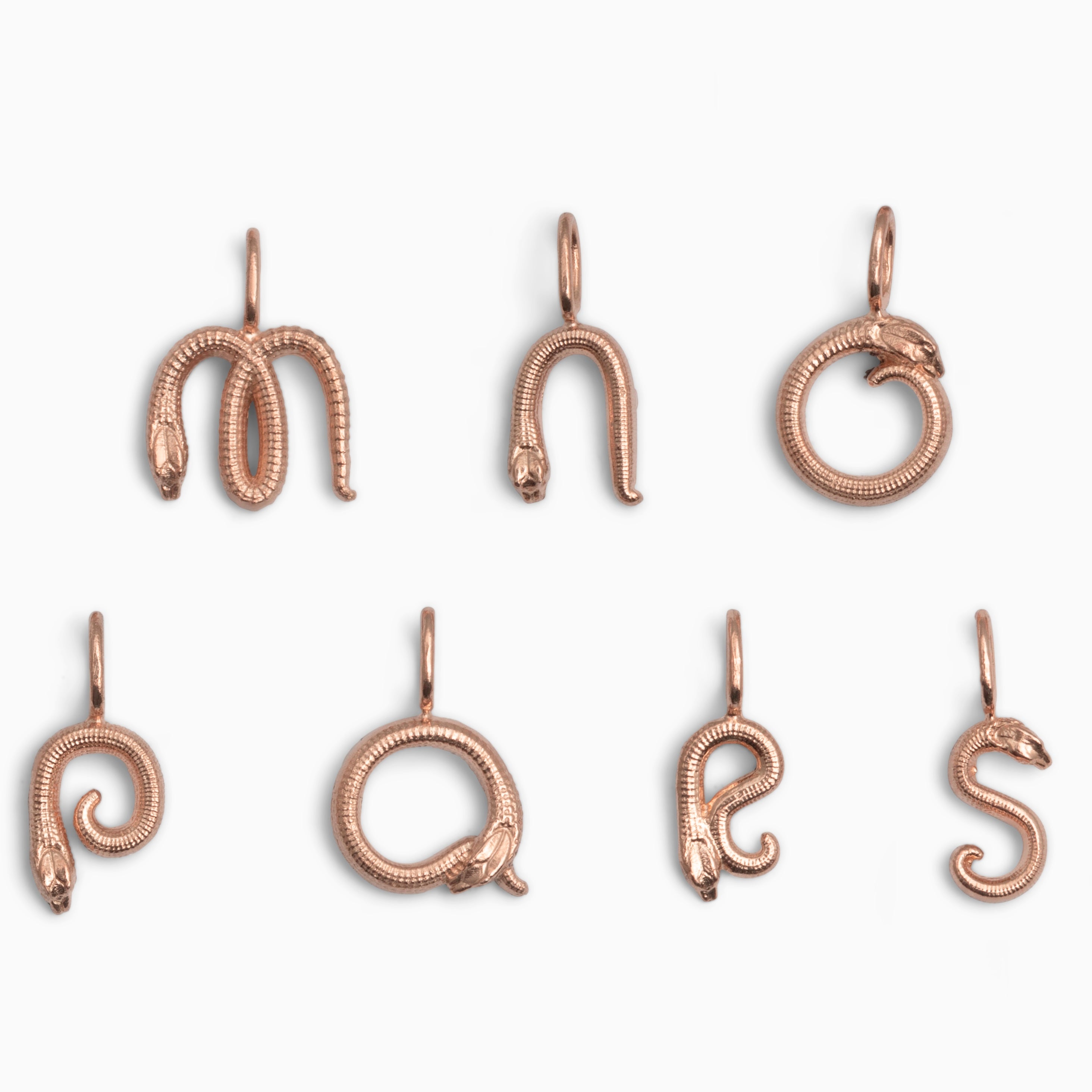 CHAWIN Initial N Letter Charms, Alphabet Charms Rose Gold